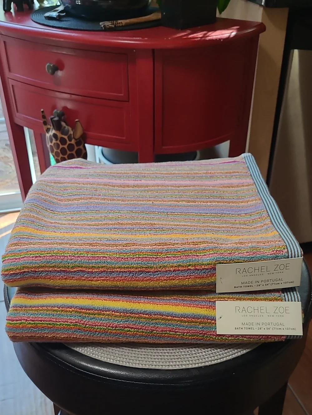 Rachel Zoe Rainbow Striped Bath Towels